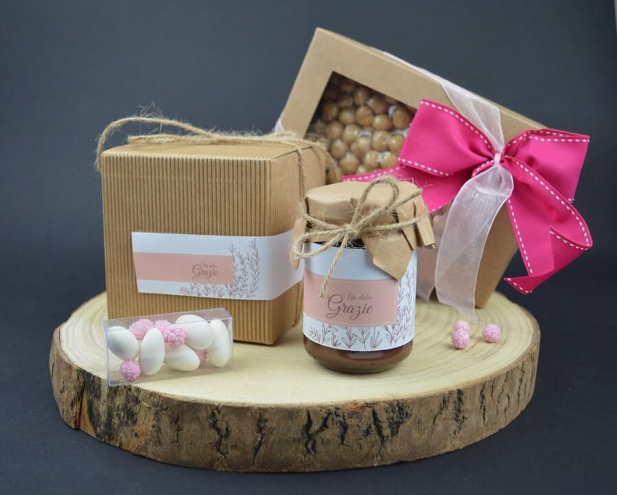 Box degustazione per bomboniere gastronomiche.