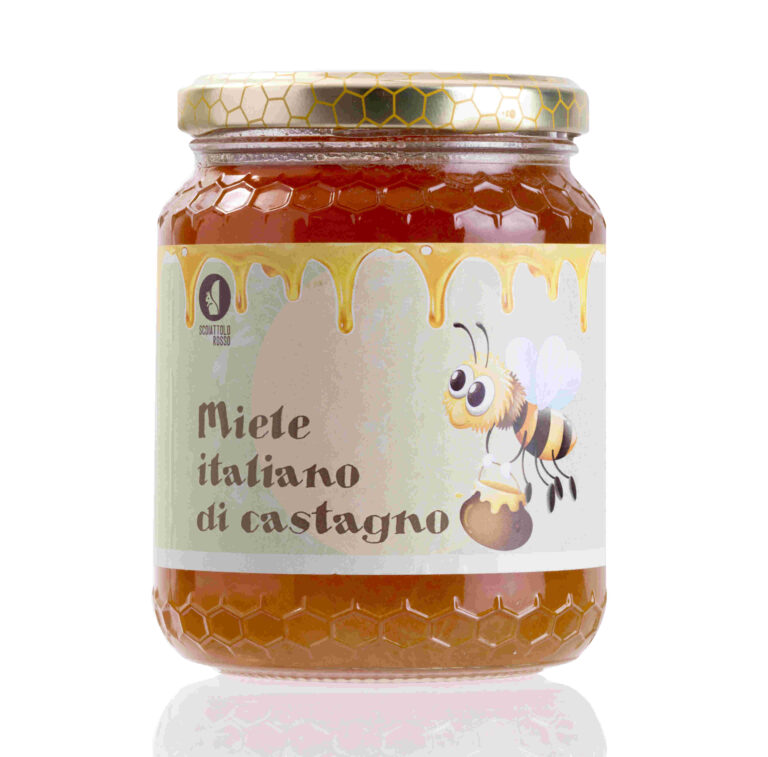 Miele di castagno naturale italiano Scoiattolo Rosso.